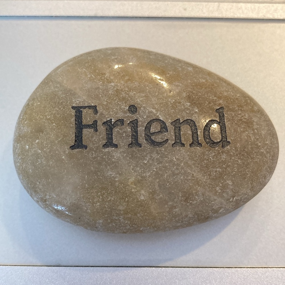 NWOT - "Friend" Natural Engraved Oval Inspirational Stone